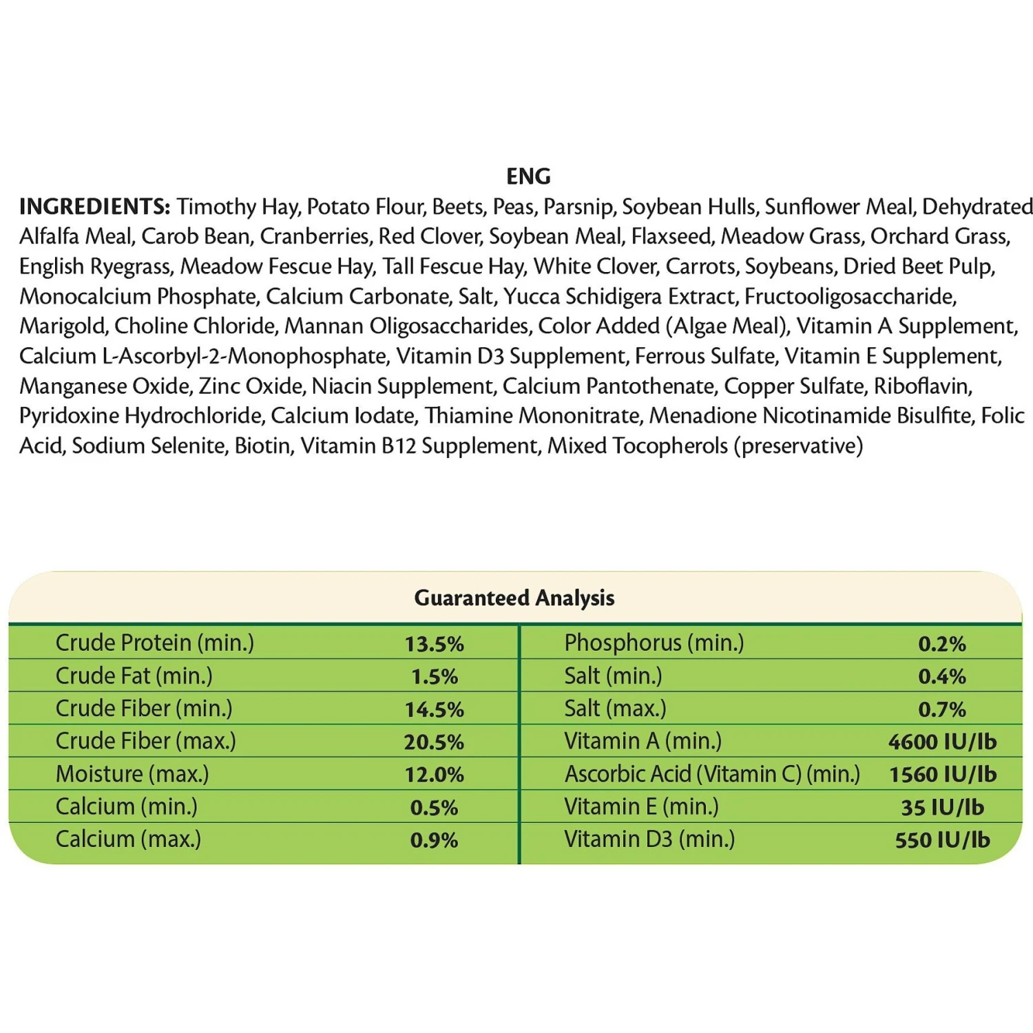 Versele-Laga Nature Forage Blend Grain-Free Plus Vitamin C Guinea Pig Food, 3-lb Bag 3 Versele-Laga Nature Forage Blend Grain-Free Plus Vitamin C Guinea Pig Food, 3-lb Bag - Image 3