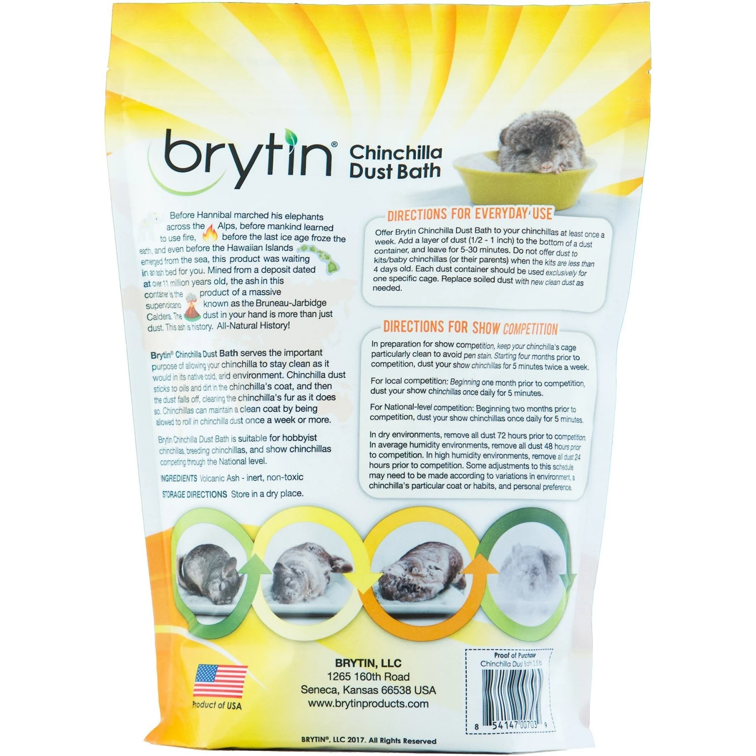 Brytin All-Natural Chinchilla Dust Bath, 2.5-lb Bag 2 Brytin All-Natural Chinchilla Dust Bath, 2.5-lb Bag - Image 2