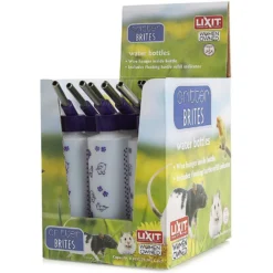 Lixit Critter Brite Small Animal Cage Water Bottle Pack, 8-oz, 12 Count