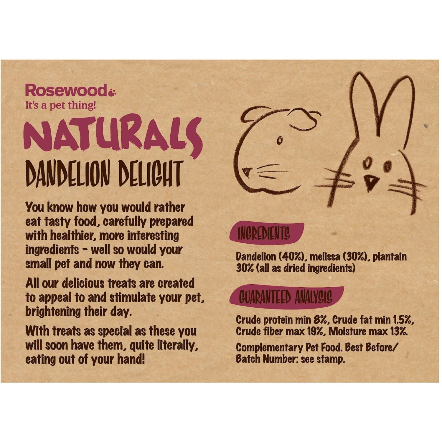 Naturals By Rosewood Dandelion Delight Small Pet Treats 3 Naturals By Rosewood Dandelion Delight Small Pet Treats - Image 3