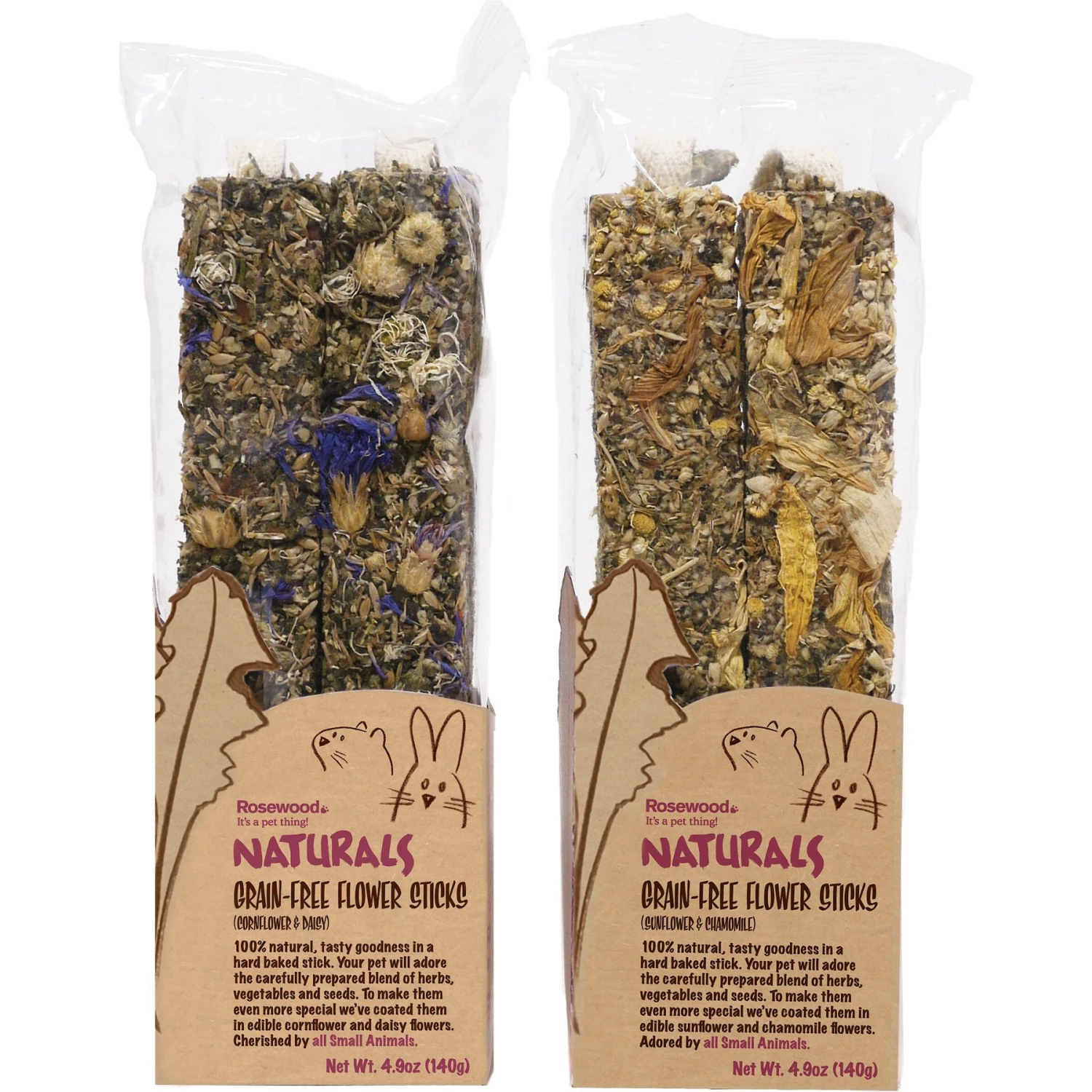 Naturals By Rosewood Grain-Free Assorted Flower Sticks Small Pet Treats 1 Naturals By Rosewood Grain-Free Assorted Flower Sticks Small Pet Treats