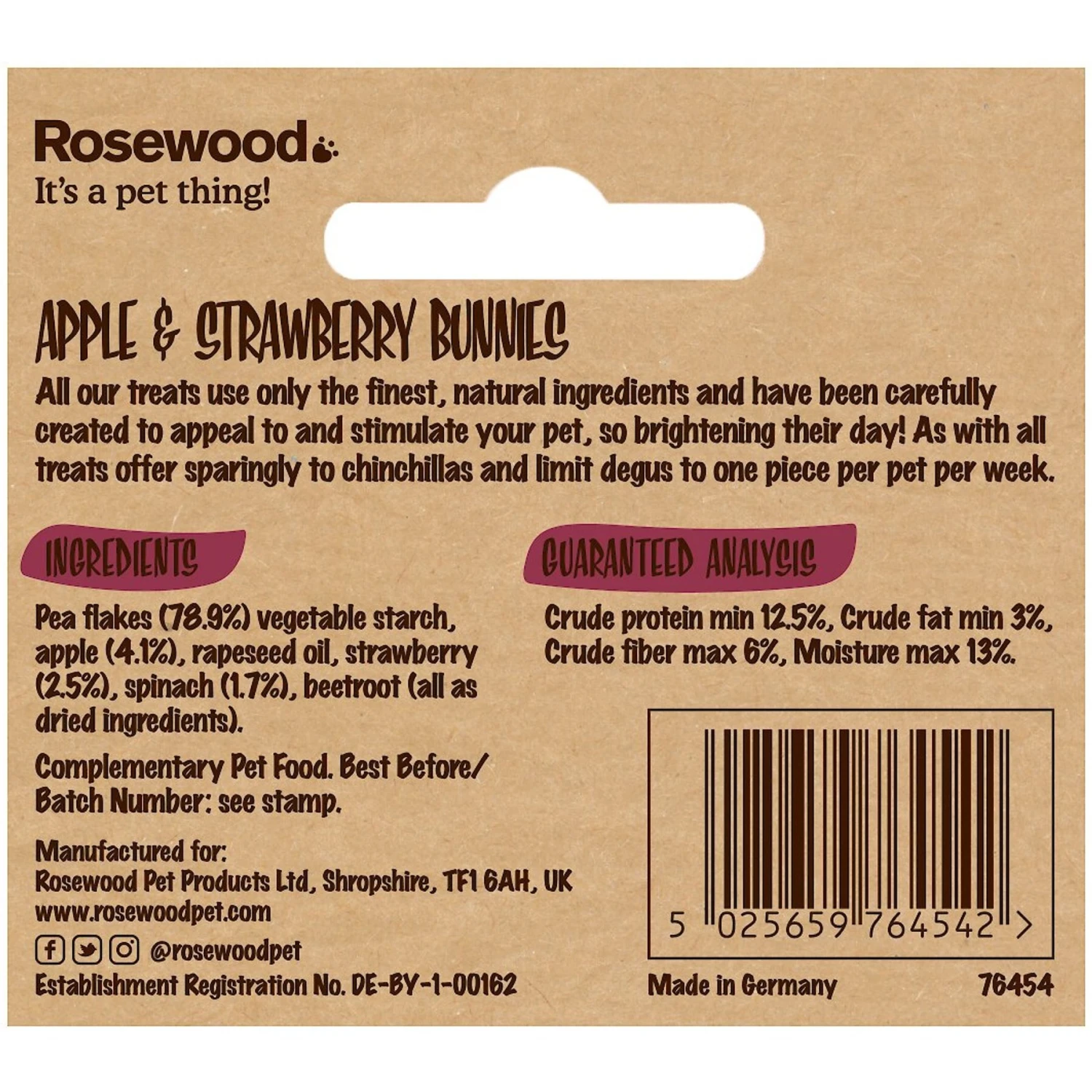 Naturals By Rosewood Apple & Strawberry Bunnies Small Pet Treats 3 Naturals By Rosewood Apple & Strawberry Bunnies Small Pet Treats - Image 3