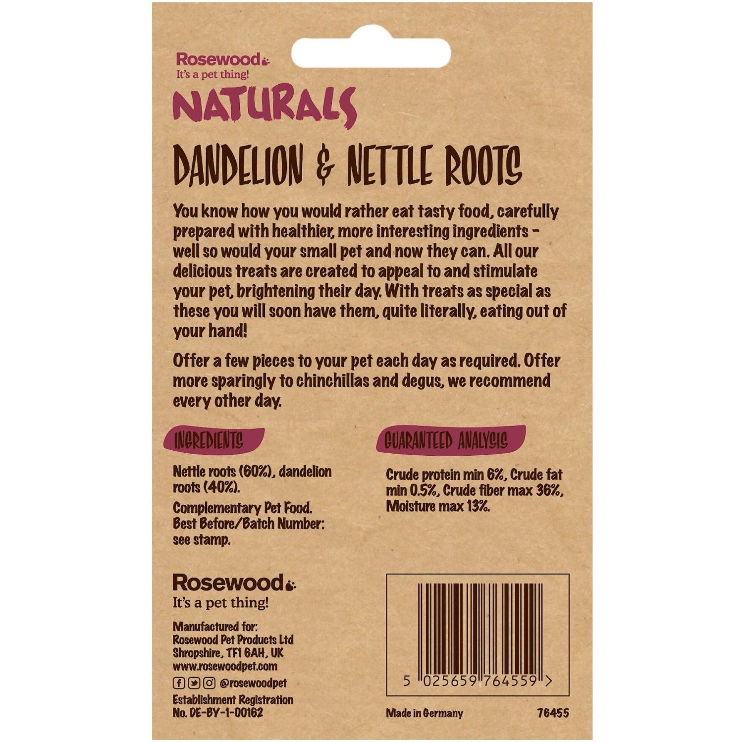 Naturals By Rosewood Dandelion & Nettle Roots Small Pet Treats 4 Naturals By Rosewood Dandelion & Nettle Roots Small Pet Treats - Image 4