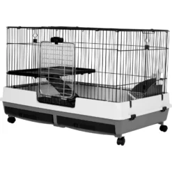 A&E Cage Company 26-in Deluxe 2-Tier Small Animal Cage, Black