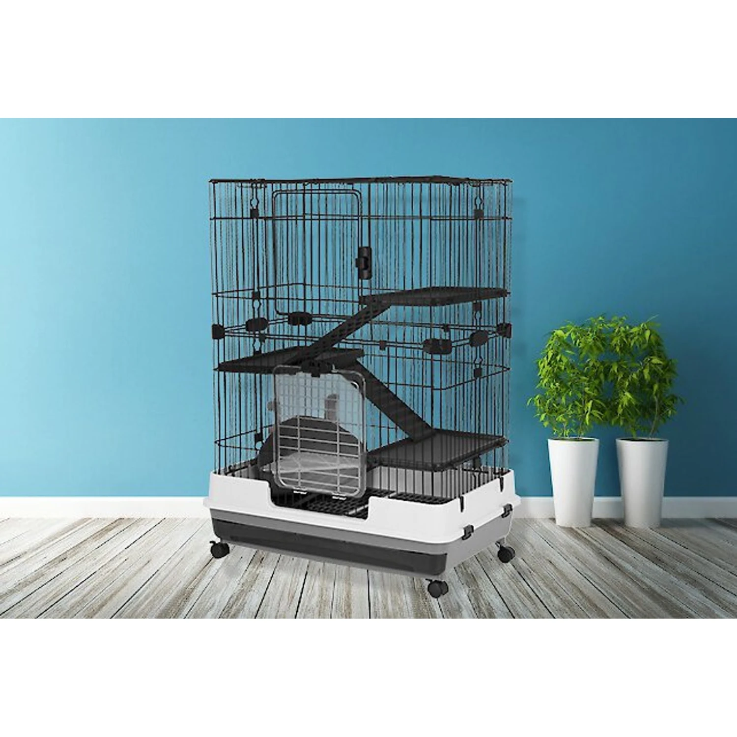 A&E Cage Company 43-in Deluxe 4-Tier Small Animal Cage 1 A&E Cage Company 43-in Deluxe 4-Tier Small Animal Cage