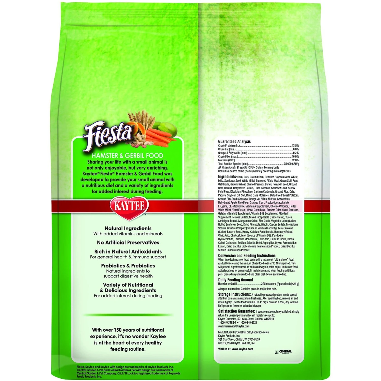 Kaytee Fiesta Natural Hamster & Gerbil Food, 4.5-lb Bag 2 Kaytee Fiesta Natural Hamster & Gerbil Food, 4.5-lb Bag - Image 2