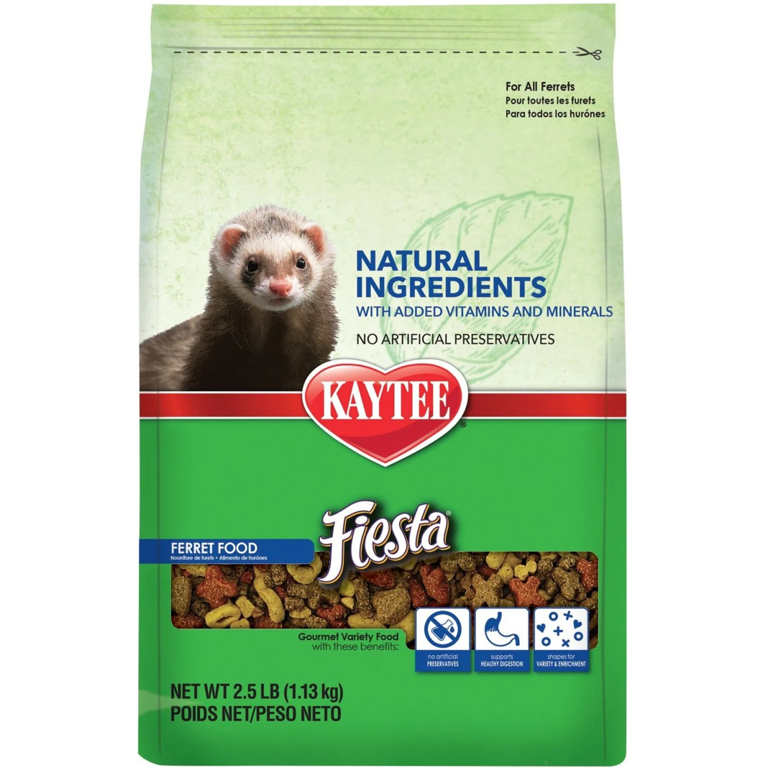 Kaytee Fiesta Natural Ferret Food, 2.5-lb Bag 1 Kaytee Fiesta Natural Ferret Food, 2.5-lb Bag