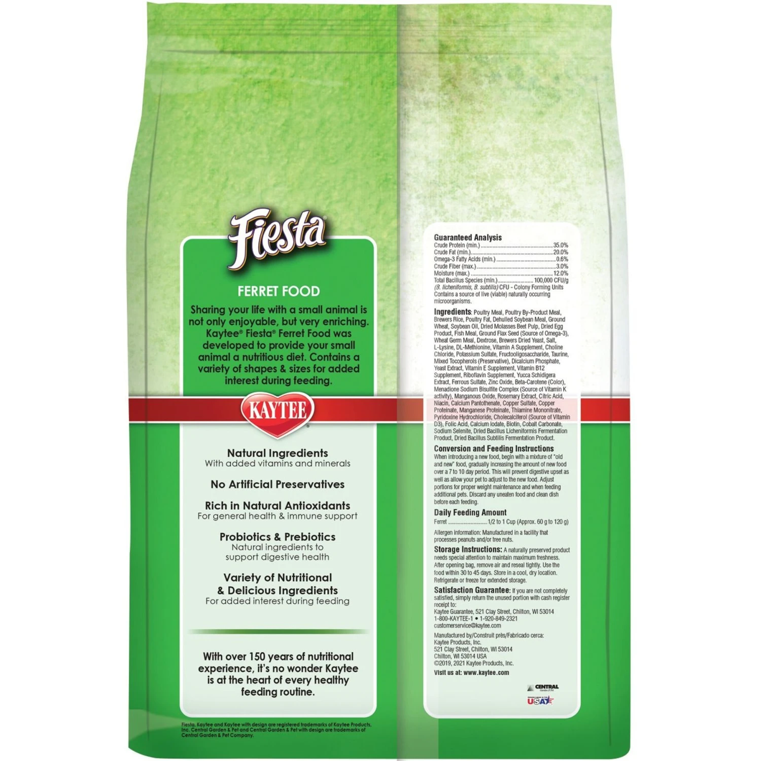 Kaytee Fiesta Natural Ferret Food, 2.5-lb Bag 2 Kaytee Fiesta Natural Ferret Food, 2.5-lb Bag - Image 2