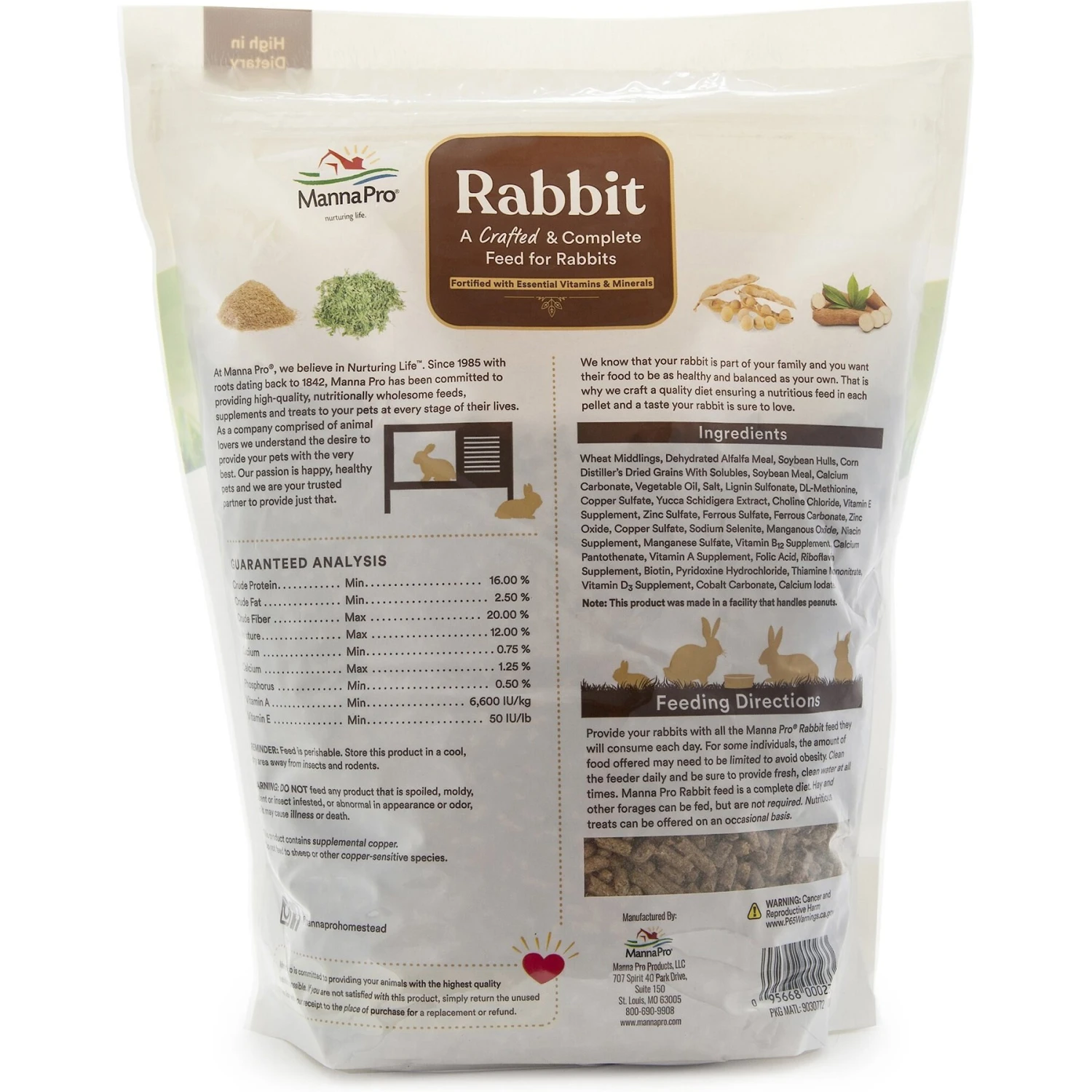 Manna Pro Crafted & Complete Rabbit Food, 5-lb Bag 2 Manna Pro Crafted & Complete Rabbit Food, 5-lb Bag - Image 2