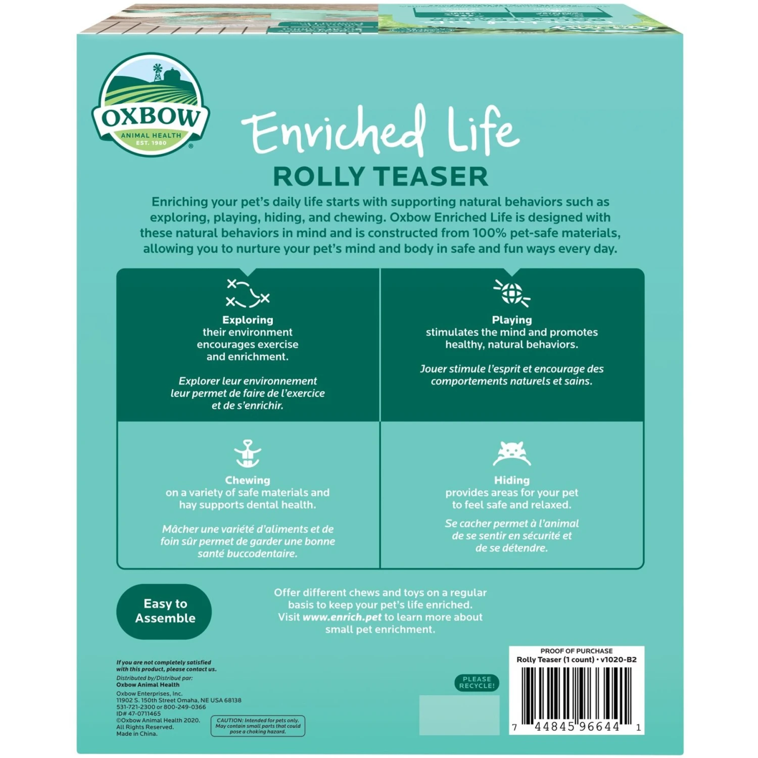 Oxbow Enriched Life Rolly Teaser Small Animal Toy 2 Oxbow Enriched Life Rolly Teaser Small Animal Toy - Image 2