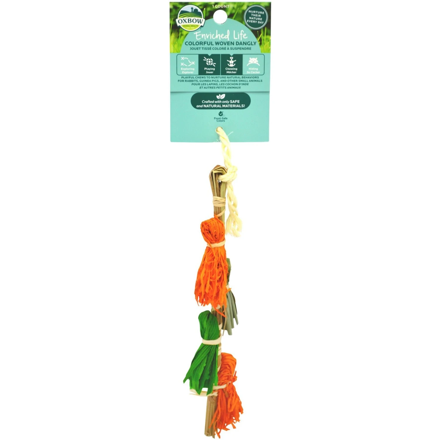 Oxbow Enriched Life Colorful Woven Dangly Small Animal Toy 1 Oxbow Enriched Life Colorful Woven Dangly Small Animal Toy