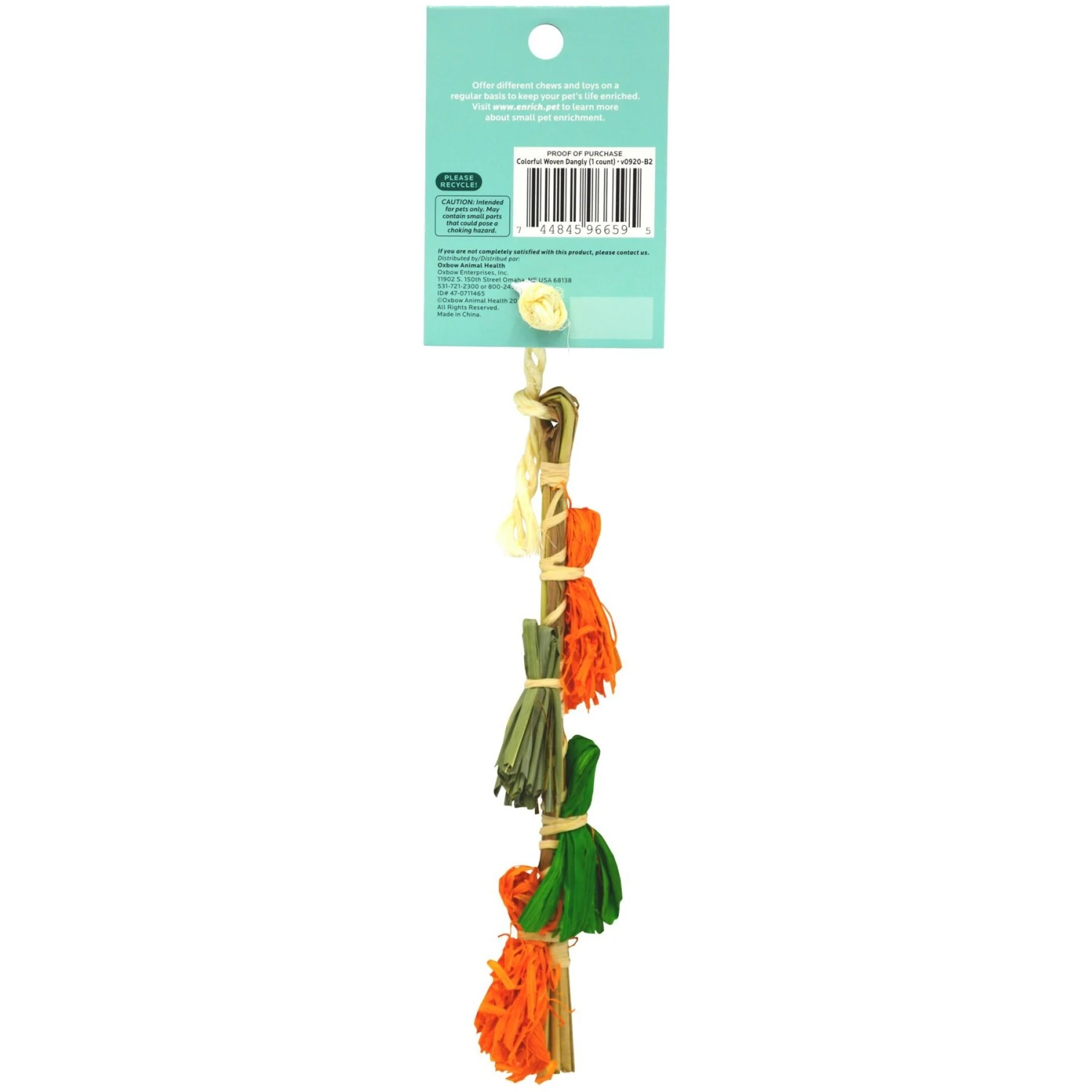 Oxbow Enriched Life Colorful Woven Dangly Small Animal Toy 2 Oxbow Enriched Life Colorful Woven Dangly Small Animal Toy - Image 2