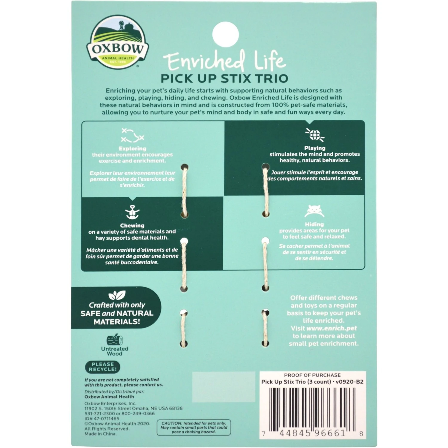 Oxbow Enriched Life Pick Up Stix Trio Small Animal Toy 2 Oxbow Enriched Life Pick Up Stix Trio Small Animal Toy - Image 2