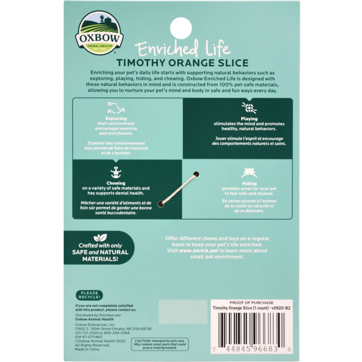 Oxbow Enriched Life Timothy Orange Slice Small Animal Toy 2 Oxbow Enriched Life Timothy Orange Slice Small Animal Toy - Image 2