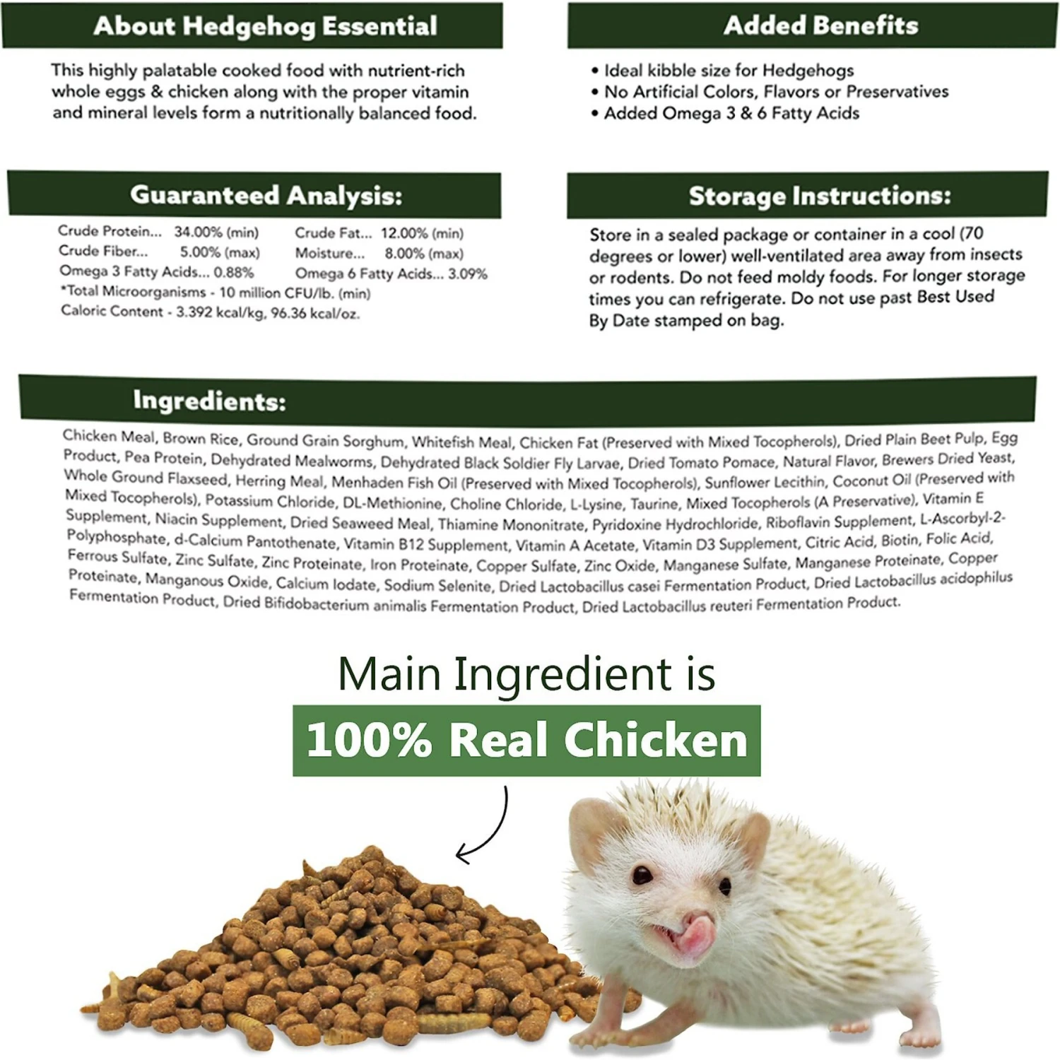 Exotic Nutrition ZooPro Hedgehog Essential Hedgehog Food, 1.75-lb Bag 5 Exotic Nutrition ZooPro Hedgehog Essential Hedgehog Food, 1.75-lb Bag - Image 5