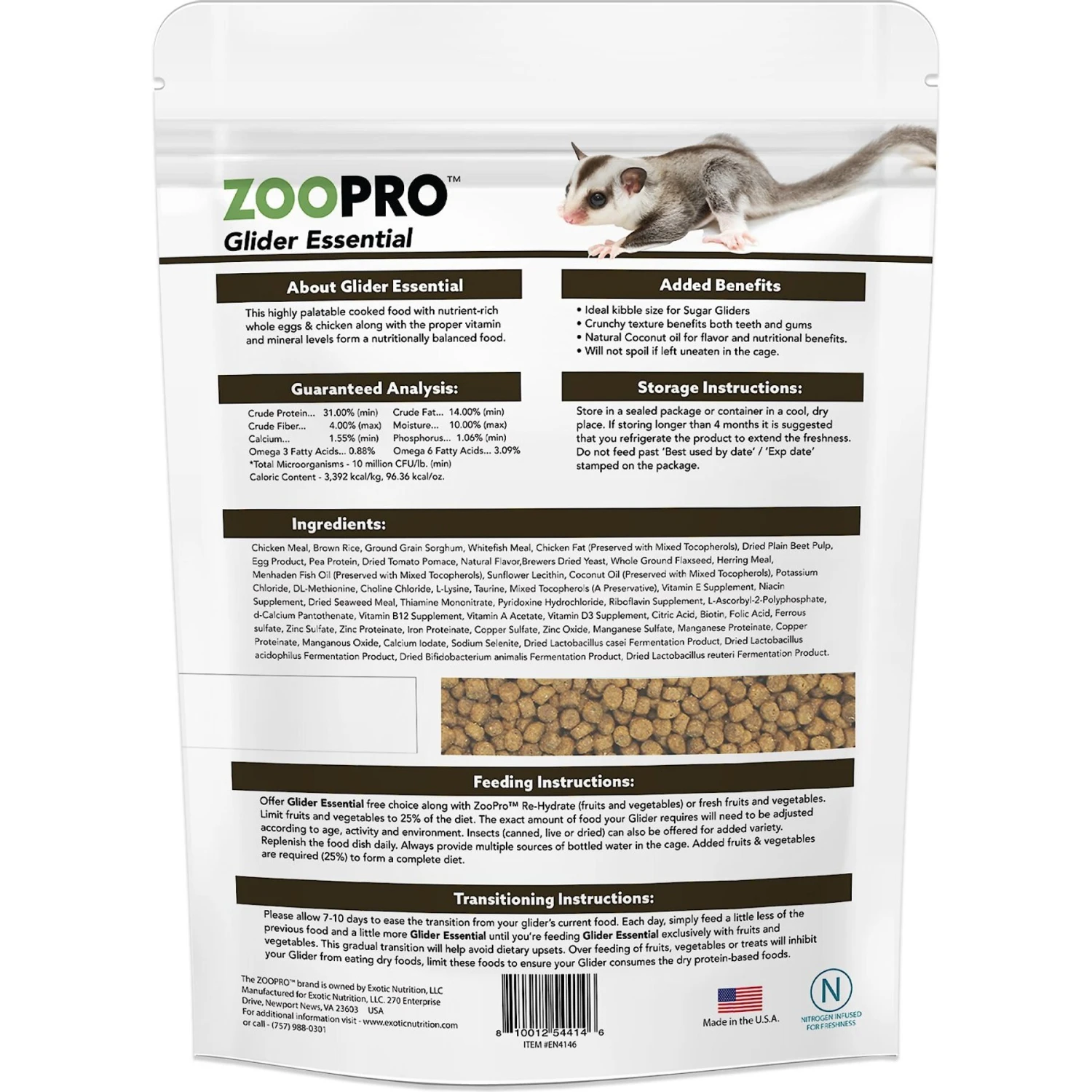Exotic Nutrition ZooPro Glider Essential Sugar Glider Food, 1.75-lb Bag 2 Exotic Nutrition ZooPro Glider Essential Sugar Glider Food, 1.75-lb Bag - Image 2