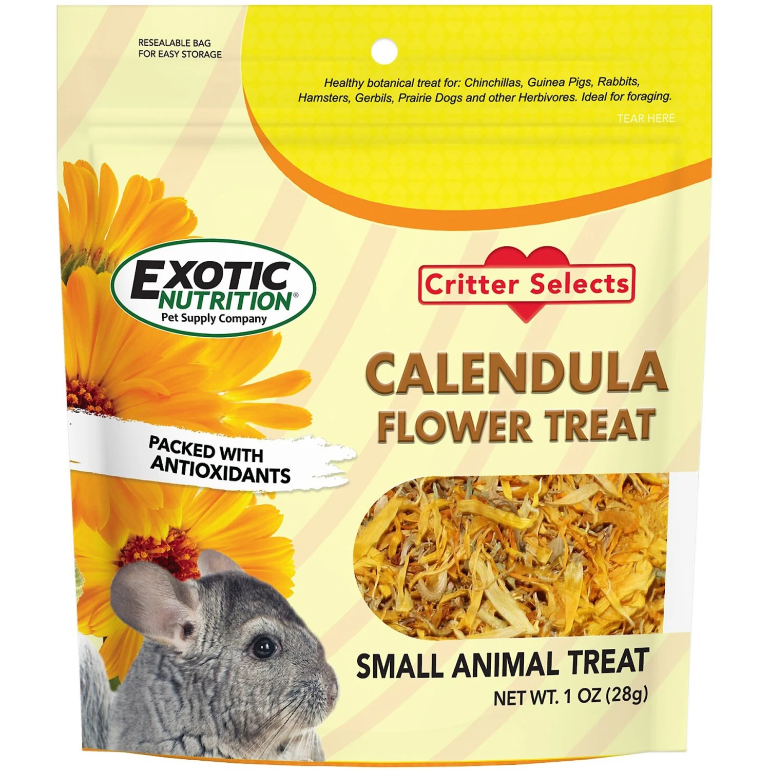 Exotic Nutrition Marigold Calendula Officinalis Flower Small Pet Treats, 1-oz Bag 1 Exotic Nutrition Marigold Calendula Officinalis Flower Small Pet Treats, 1-oz Bag