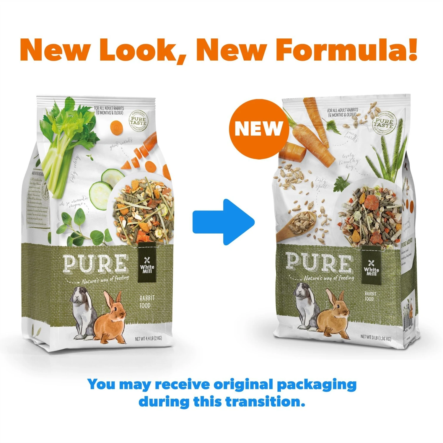 White Mill PURE Rabbit Food, 4.4-lb Bag 2 White Mill PURE Rabbit Food, 4.4-lb Bag - Image 2