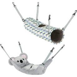 Frisco Geometric Small Pet Plush Hanging Tunnel & Frisco Hanging Koala Small Pet Bed