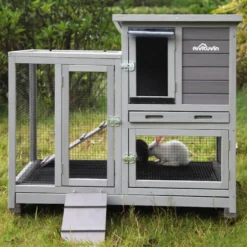 Aivituvin 36.4-in Indoor & Outdoor Wheeled Rabbit Hutch