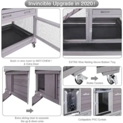 Aivituvin 36.4-in Indoor & Outdoor Wheeled Rabbit Hutch -MiniMates Shop 308154 PT3. AC SS1800 V1630098410