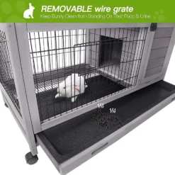 Aivituvin 28.3-in Indoor & Outdoor Wheeled Rabbit Hutch 11 Aivituvin 28.3-in Indoor & Outdoor Wheeled Rabbit Hutch -MiniMates Shop 308162 PT6. AC SS1800 V1630099881