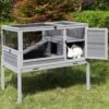Aivituvin 39-in Indoor & Outdoor Wheeled Rabbit & Guinea Pig Hutch