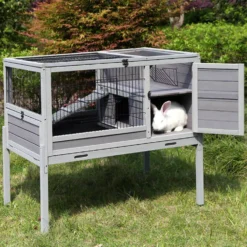 Aivituvin 39-in Indoor & Outdoor Wheeled Rabbit & Guinea Pig Hutch