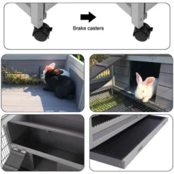 Aivituvin 39-in Indoor & Outdoor Wheeled Rabbit & Guinea Pig Hutch -MiniMates Shop 308166 PT4. AC SS1800 V1630098401