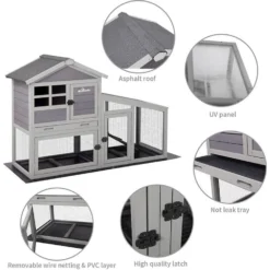 Aivituvin 38.1-in Indoor & Outdoor Rabbit Hutch -MiniMates Shop 308168 PT3. AC SS1800 V1630098698