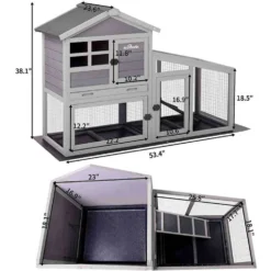 Aivituvin 38.1-in Indoor & Outdoor Rabbit Hutch -MiniMates Shop 308168 PT5. AC SS1800 V1630099867