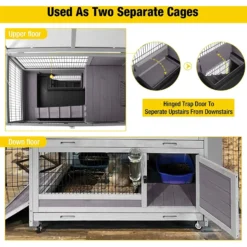 Aivituvin 39-in Indoor & Outdoor Wheeled Rabbit Cage -MiniMates Shop 308172 PT2. AC SS1800 V1630097499