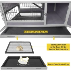 Aivituvin 39-in Indoor & Outdoor Wheeled Rabbit Cage -MiniMates Shop 308172 PT3. AC SS1800 V1630098709