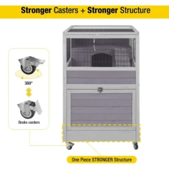 Aivituvin 39-in Indoor & Outdoor Wheeled Rabbit Cage -MiniMates Shop 308172 PT4. AC SS1800 V1630099660