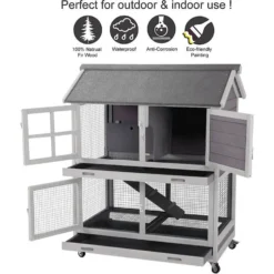 Aivituvin 44.2-in Indoor & Outdoor Rabbit Hutch -MiniMates Shop 308174 PT8. AC SS1800 V1630098395