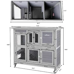 Aivituvin 42.1-in Two Story Indoor & Outdoor Rabbit Hutch -MiniMates Shop 308178 PT6. AC SS1800 V1630099645