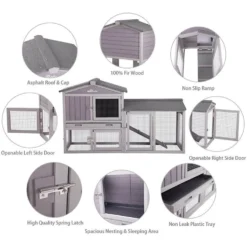 Aivituvin 33.4-in Outdoor Rabbit Hutch 14 Aivituvin 33.4-in Outdoor Rabbit Hutch -MiniMates Shop 308180 PT5. AC SS1800 V1630099873
