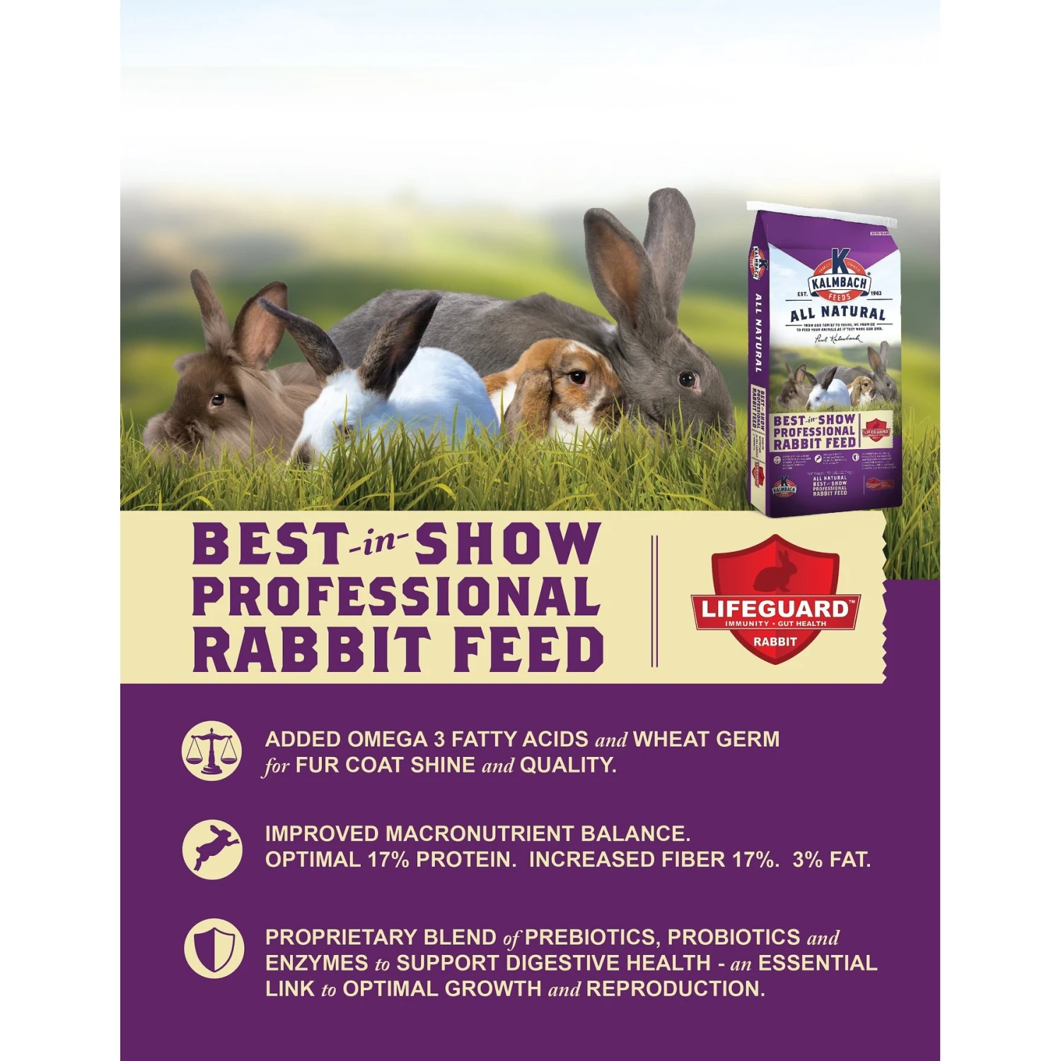 Kalmbach Feeds Best In Show 18% Professional Rabbit Feed, 50-lb Bag 4 Kalmbach Feeds Best In Show 18% Professional Rabbit Feed, 50-lb Bag - Image 4