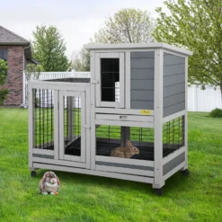 Coziwow By Jaxpety Outdoor Wooden Rabbit Hutch