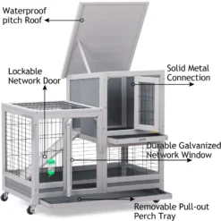 Coziwow By Jaxpety Outdoor Wooden Rabbit Hutch -MiniMates Shop 330663 PT3. AC SS1800 V1671217902