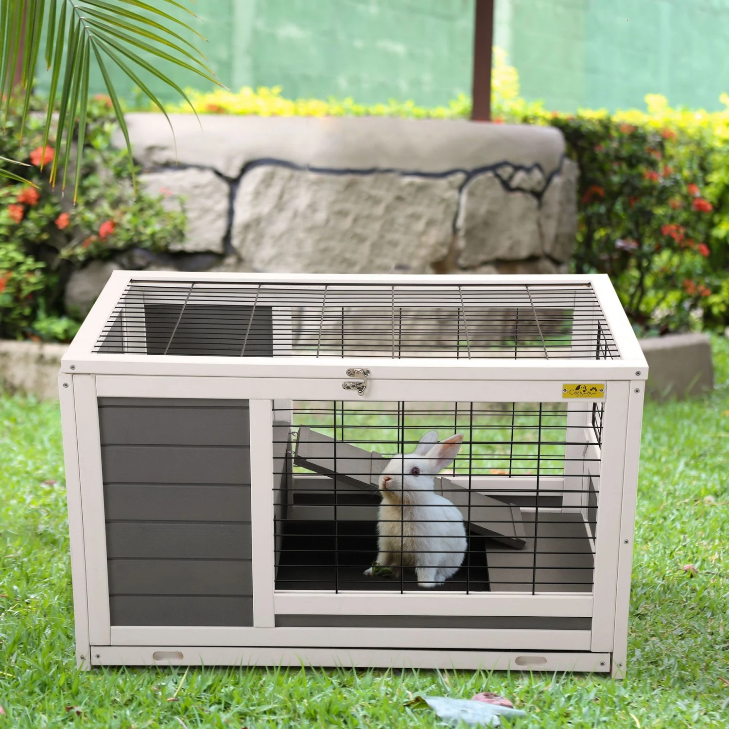 Coziwow By Jaxpety Outdoor Wooden Rabbit Bunny Hutch Small Animal House 2 Coziwow By Jaxpety Outdoor Wooden Rabbit Bunny Hutch Small Animal House - Image 2