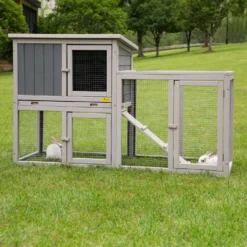 Coziwow By Jaxpety Wooden Rabbit Hutch Bunny Cage Two Story Habitats