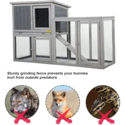 Coziwow By Jaxpety Wooden Rabbit Hutch Bunny Cage Two Story Habitats -MiniMates Shop 330669 PT5. AC SS1800 V1663605044
