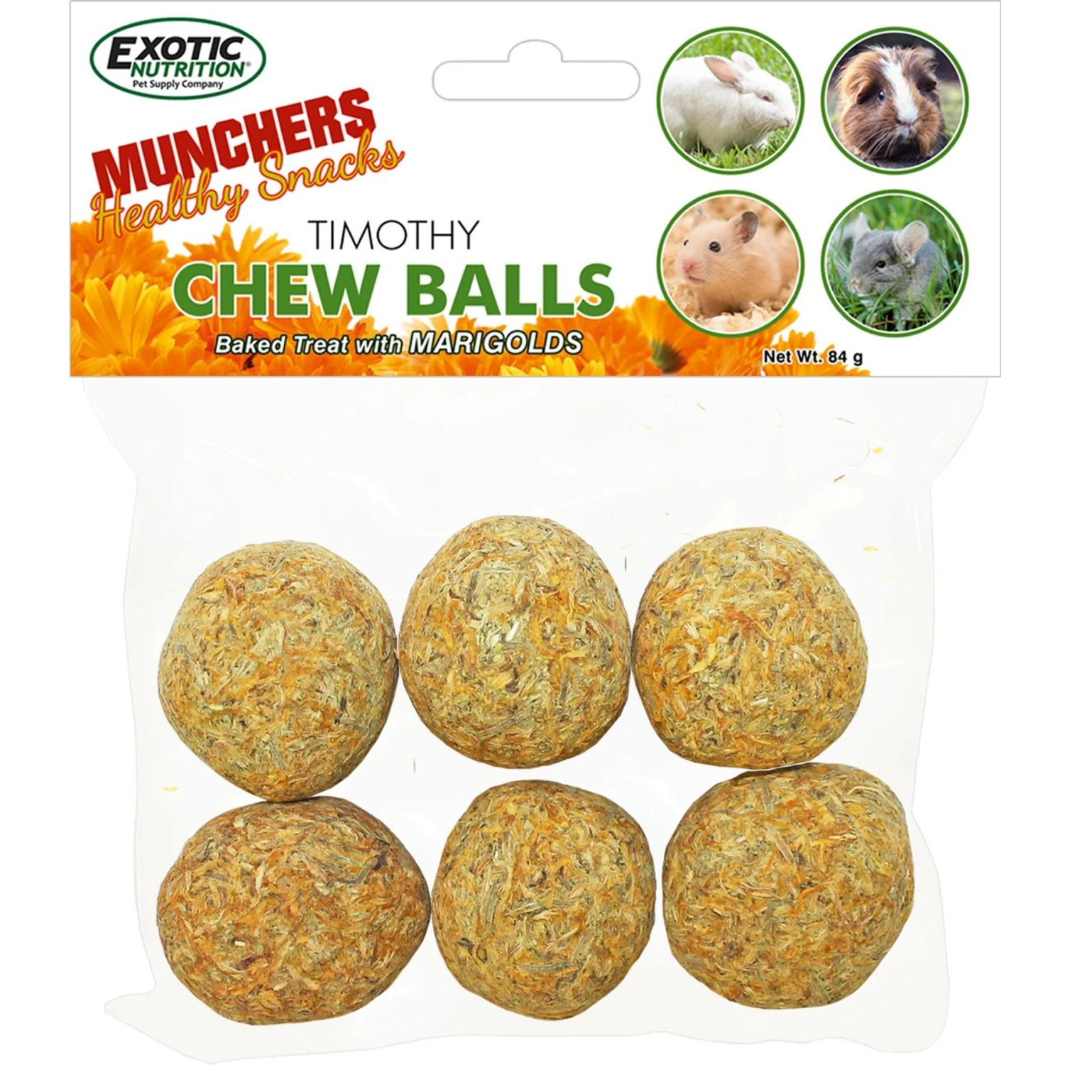 Exotic Nutrition Munchers Marigold & Timothy Chew Balls Small Animal Treats, 6 Count 1 Exotic Nutrition Munchers Marigold & Timothy Chew Balls Small Animal Treats, 6 Count
