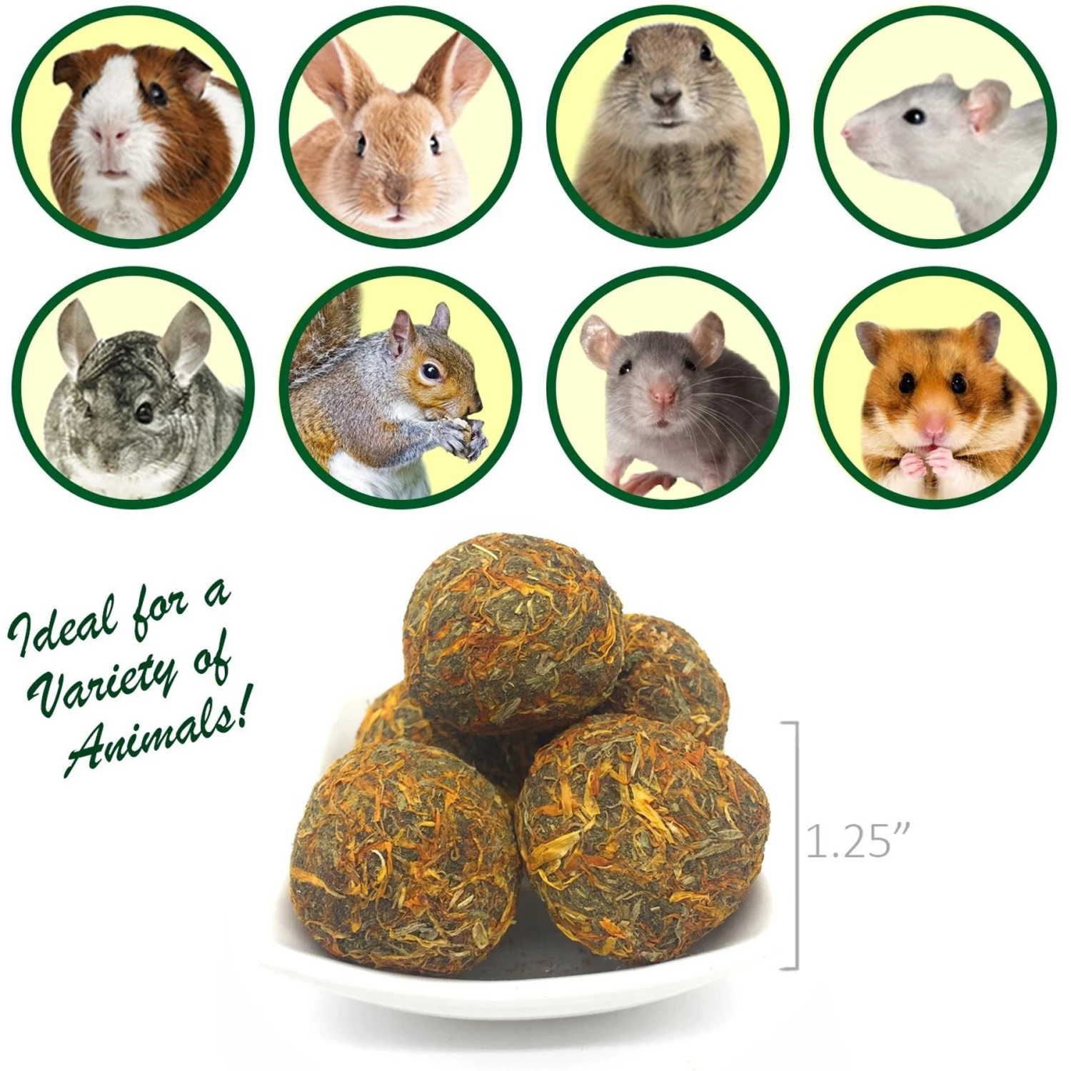 Exotic Nutrition Munchers Marigold & Timothy Chew Balls Small Animal Treats, 6 Count 3 Exotic Nutrition Munchers Marigold & Timothy Chew Balls Small Animal Treats, 6 Count - Image 3