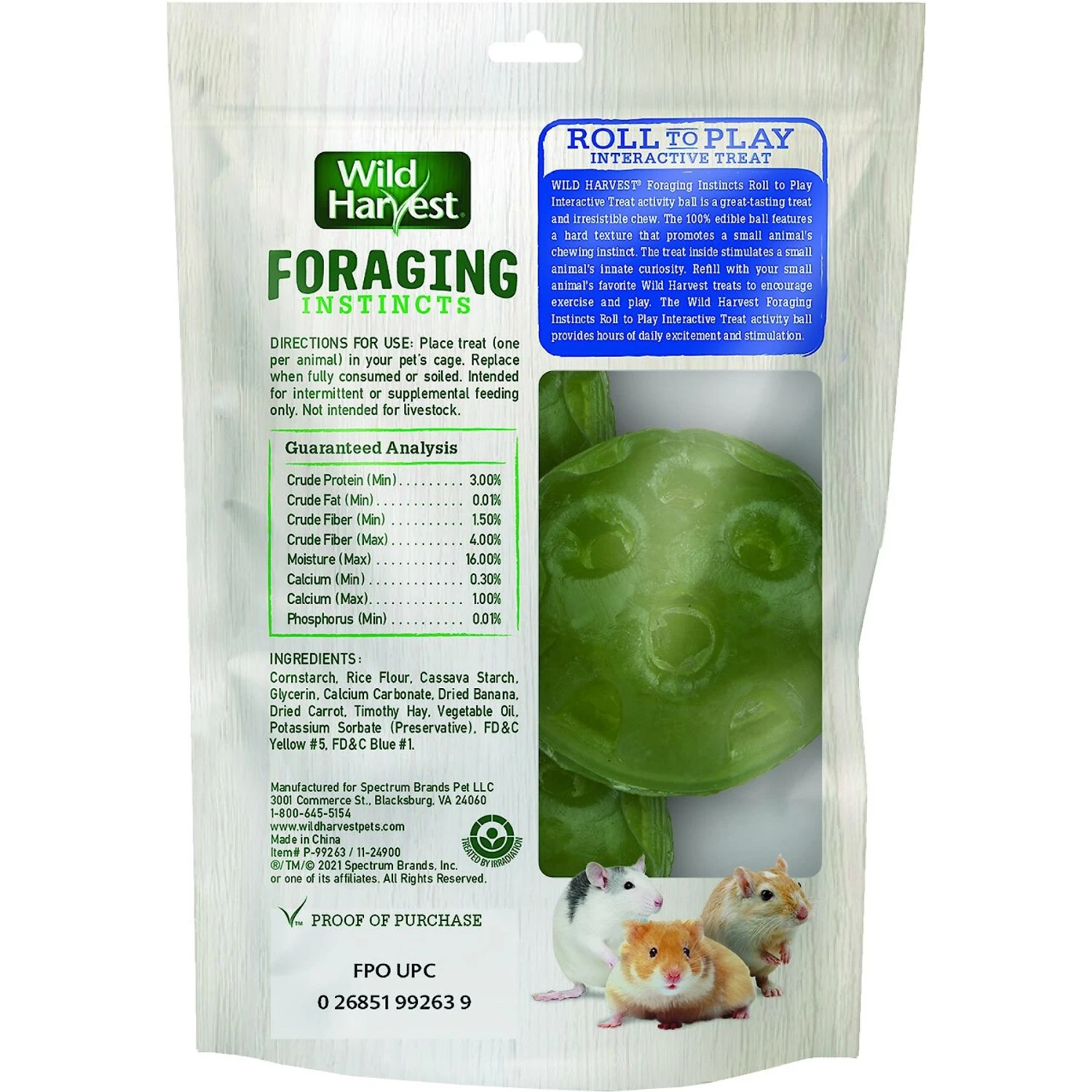 Wild Harvest Foraging Instincts Roll N’ Play Interactive Small Animal Treats 2 Wild Harvest Foraging Instincts Roll N’ Play Interactive Small Animal Treats - Image 2