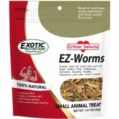Exotic Nutrition Critter Selects EZ-Small Pet Worm Treat, 1.41-oz Bag