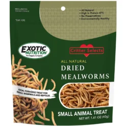 Exotic Nutrition Critter Selects Dried Mealworm Small Pet Treat, 1.41-oz Bag