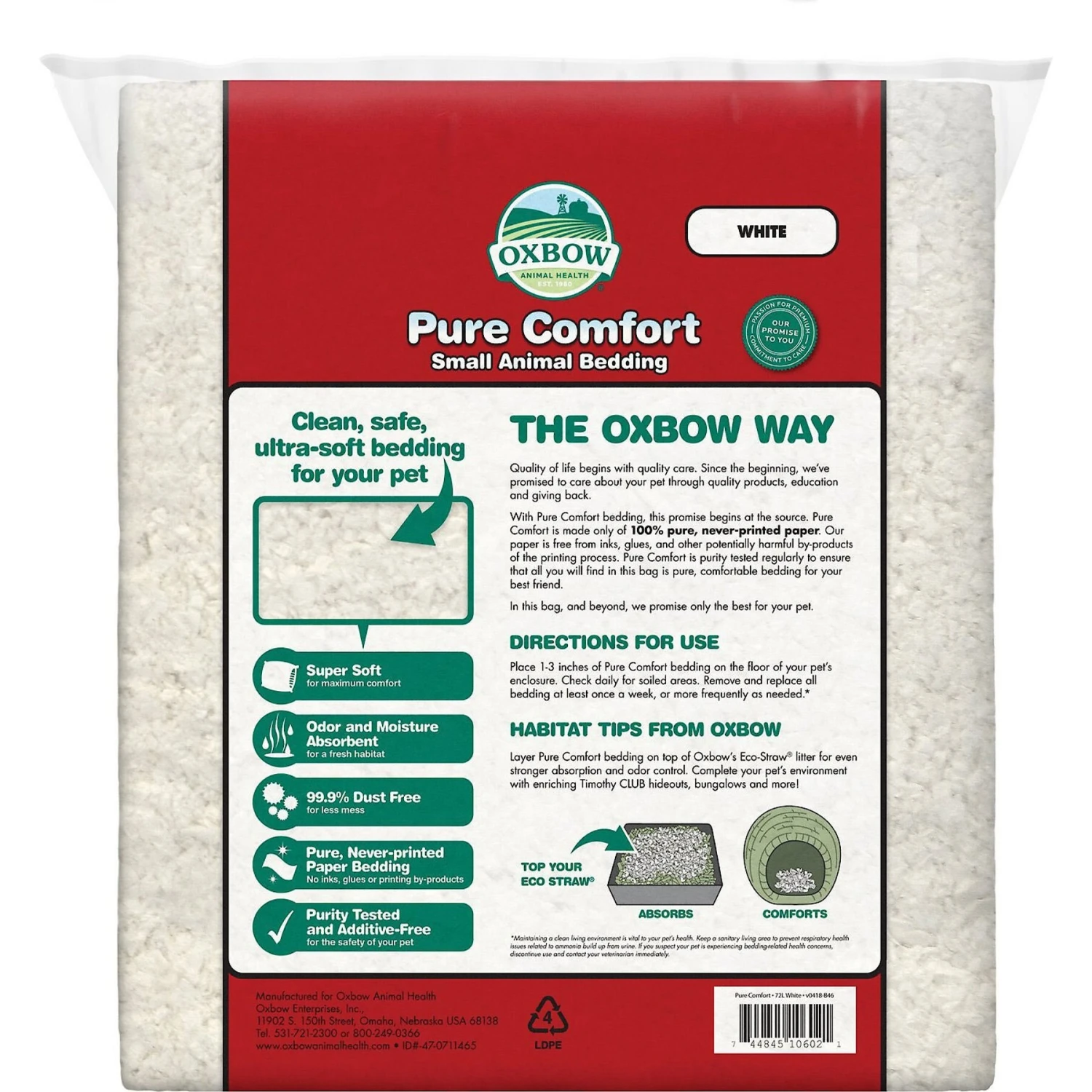 Oxbow Animal Health Western Timothy Hay All Natural Hay For Rabbits, Guinea Pigs, Chinchillas, Hamsters & Gerbils & Oxbow Pure Comfort Small Animal Bedding, White 7 Oxbow Animal Health Western Timothy Hay All Natural Hay For Rabbits, Guinea Pigs, Chinchillas, Hamsters & Gerbils & Oxbow Pure Comfort Small Animal Bedding, White - Image 7