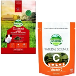 Oxbow Essentials Cavy Cuisine Adult Guinea Pig Food & Oxbow Natural Science Vitamin C Small Animal Supplement